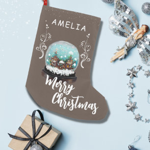 Glass Snowball Winter Village Foliage Christmas Small Christmas Stocking