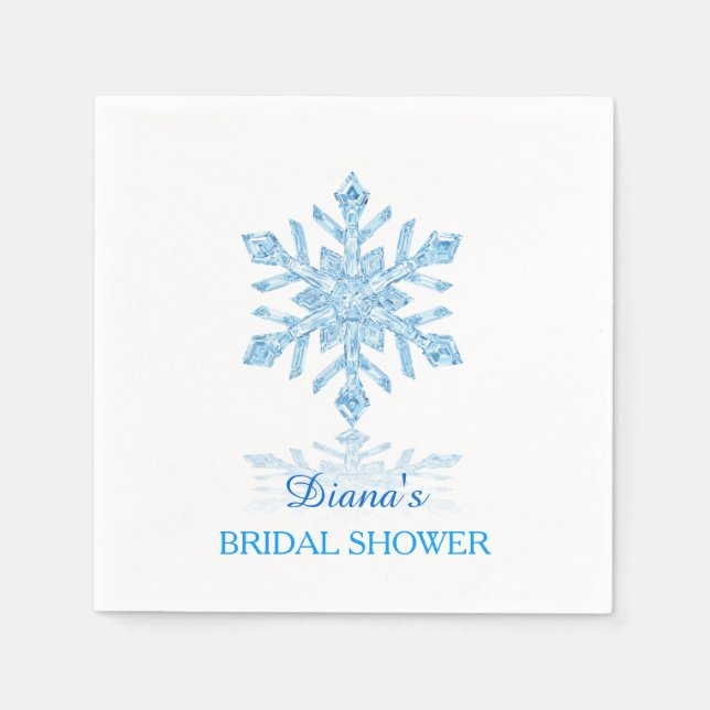 Glass Snowflake Winter Bridal Shower Paper Napkin (Front)