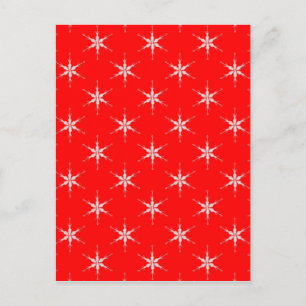 Glass Snowflakes On Red Background Postcard