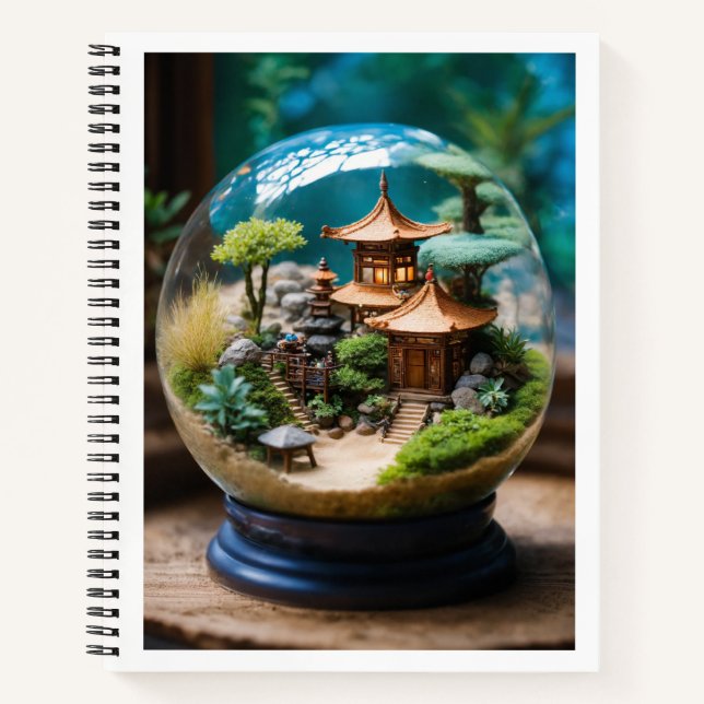 glass sphere with zen garden notebook (Front)