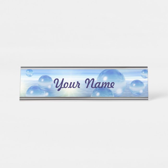 Glass Spheres Desk Name Plate (Front)