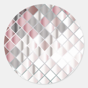 Glass Square Classic Round Sticker