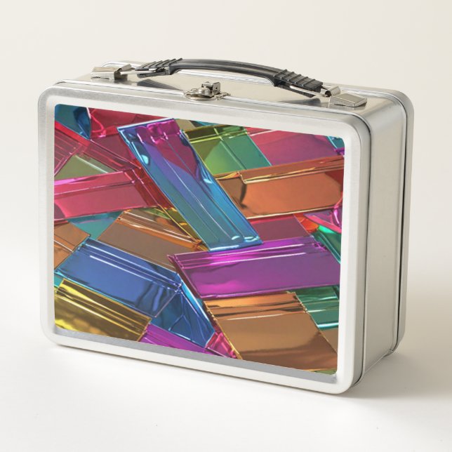 Glass Squares - Metal Lunchbox (Front)