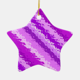 Glass stripes - shades of amethyst purple ceramic tree decoration