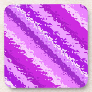Glass stripes - shades of amethyst purple coaster