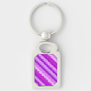 Glass stripes - shades of amethyst purple key ring