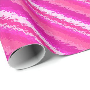Glass stripes - shades of deep pink wrapping paper