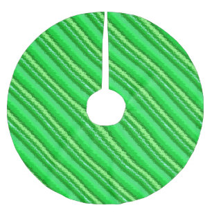 Glass stripes - shades of emerald green brushed polyester tree skirt