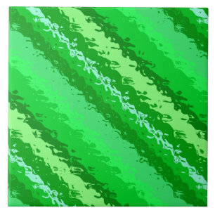Glass stripes - shades of emerald green tile