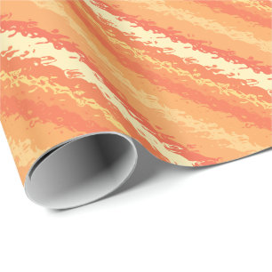 Glass stripes - shades of orange and gold wrapping paper
