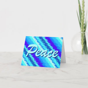 Glass stripes - shades of sapphire blue holiday card