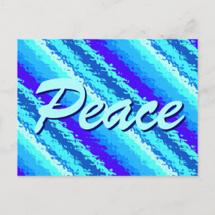 Glass stripes - shades of sapphire blue postcard