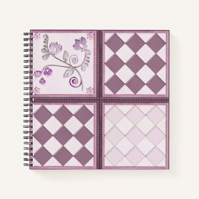 Glass tile 3D beige colour Notebook (Front)