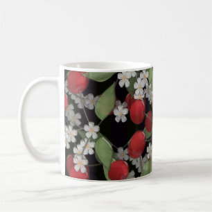 Glass tile 3D liquid cherry and flowers bloom Coffee Mug
