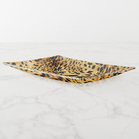 Glass Trinket Dish-Leopard Print Trinket Tray