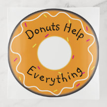 Glass Trinket Tray #2 - Doughnuts Helps Everything