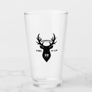Glass tumbler - stag design3 with 30th