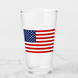 Glass Tumbler USA Flag 16 onz
