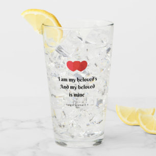 Glass Tumbler with bible verse. I am my beloved's.