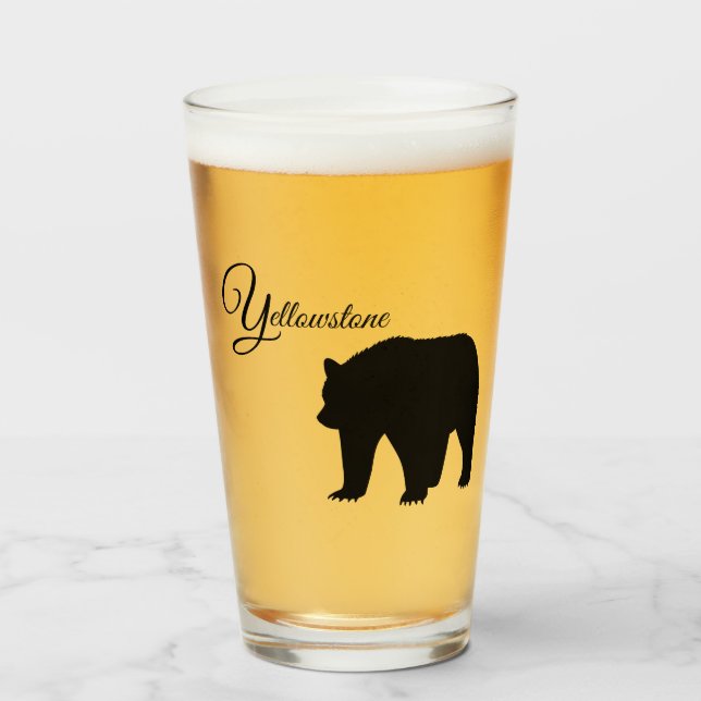Glass Tumbler-Yellowstone Bear (Front Filled)