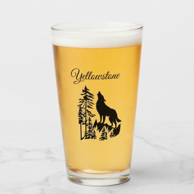 Glass Tumbler-Yellowstone Wolf (Front Filled)