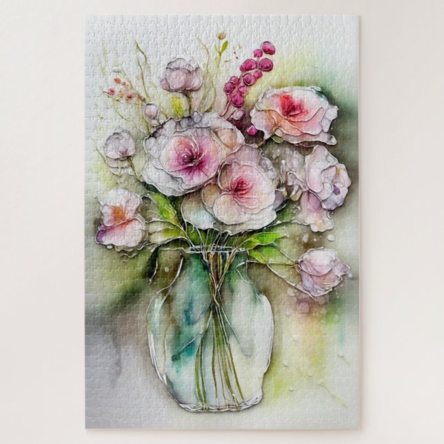 Glass Vase with Flowers Jigsaw Puzzle (Vertical)