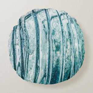 Glass window ice crystal frost round cushion
