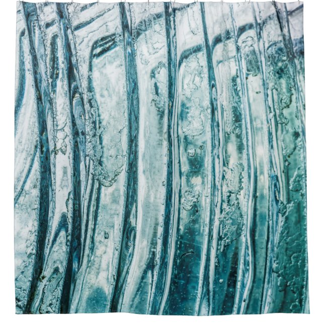 Glass window ice crystal frost shower curtain (Front)