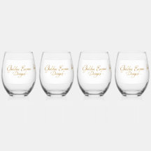 Glass with golden design