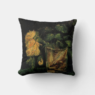 Glass with Roses by Vincent van Gogh Cushion