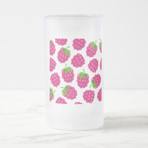 glass with summer raspberry fruit frosted glass beer mug