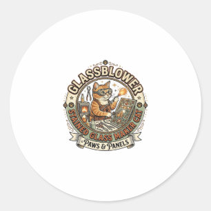 Glassblower Stained Glass Maker Cat Glassblower St Classic Round Sticker