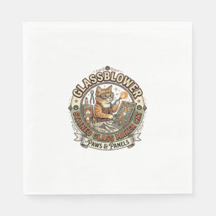 Glassblower Stained Glass Maker Cat Glassblower St Napkin