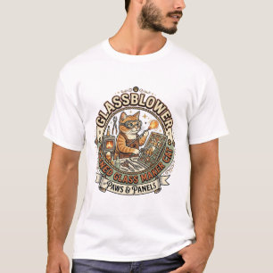 Glassblower Stained Glass Maker Cat Glassblower St T-Shirt