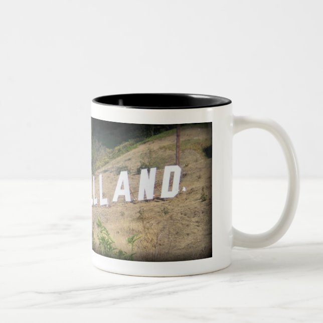 Glassellland Hollywood Sign in Glassell Park, CA Two-Tone Coffee Mug (Right)