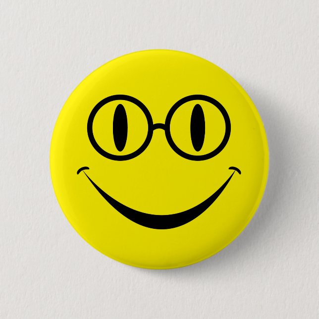 Glasses 6 Cm Round Badge (Front)