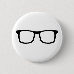 Glasses 6 Cm Round Badge