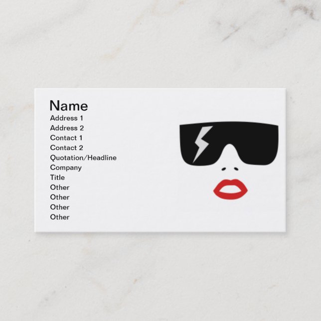 glasses and lips business card (Front)