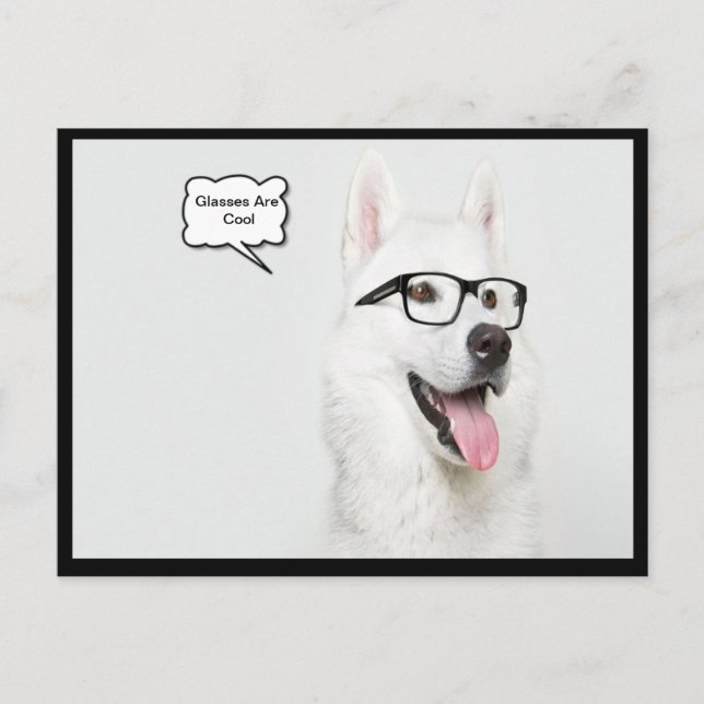Glasses Are Cool Dog Postcard (Front)