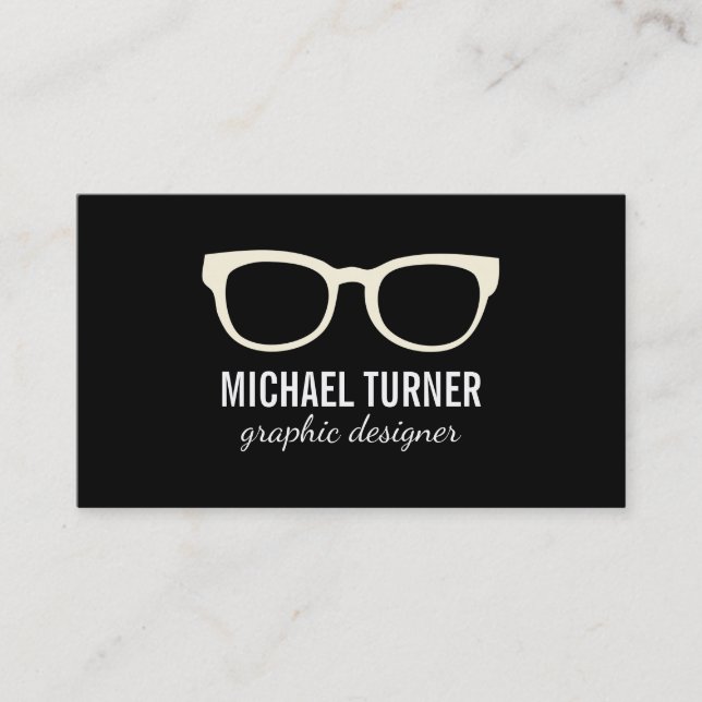Glasses (cream) business card (Front)