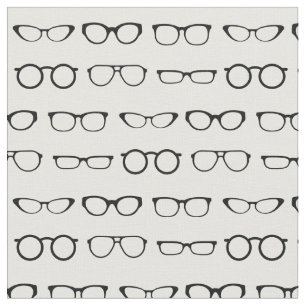 Glasses Cute Optician Black and White Fabric