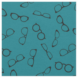 Glasses Cute Optician Optometrist Teal Fabric