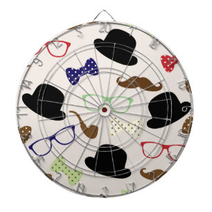 Glasses, Hats and Moustache Dartboard