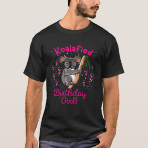 Glasses Koalafied Birthday Girl Koala Confetti Par T-Shirt