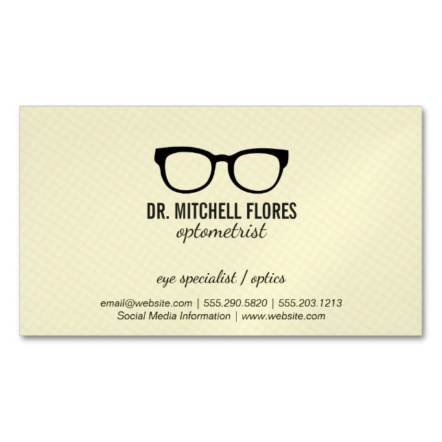 Glasses Magnetic Business Card (Front)
