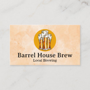 Glasses of Beer   Brewery Business Card