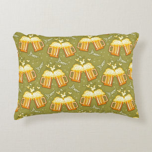 Glasses Of Beer Pattern Decorative Cushion
