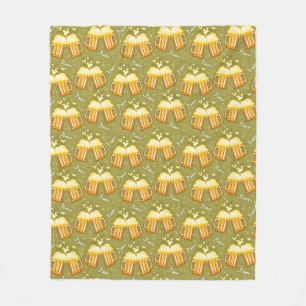 Glasses Of Beer Pattern Fleece Blanket