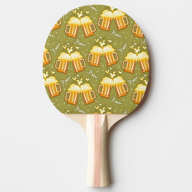 Glasses Of Beer Pattern Ping Pong Paddle (Front)