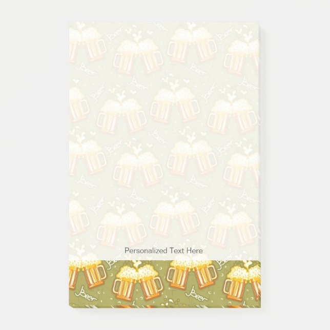 Glasses Of Beer Pattern Post-it Notes (Front)